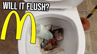 10 min of flushing McDonalds down the toilet  Will it Flush COMPILATION [upl. by Ericksen]