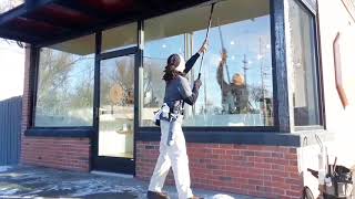 Window Ninja llc  Window Cleaning  Getting ready for straight pulls [upl. by Yecart640]