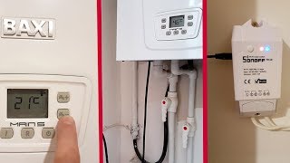 Installed Smart House Sonoff TH with Temperature Sensor for Gas Boiler BAXI [upl. by Gaeta]