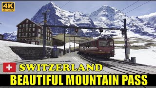 Kleine Scheidegg Switzerlands Beautiful Mountain Pass Walking Tour 4K Ultra HD  Mountain amp Nature [upl. by Raychel487]