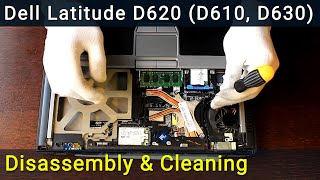 Dell Latitude D610 D620 D630 Disassembly Fan Cleaning and Thermal Paste Replacement [upl. by Leggett]