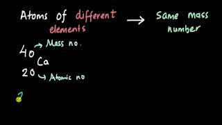 Isobars  Structure of an atom  Chemistry  Khan Academy [upl. by Sellma]