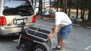 Cool Fold Up Golf Cart Eliminates Need For Trailer or Rack [upl. by Llirrehs]