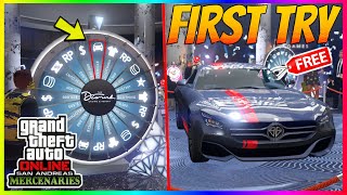 SIMPLE HOW TO WIN THE PODIUM CAR EVERY SINGLE TIME IN GTA 5 ONLINE 2023 LUCKY PODIUM WHEEL METHOD [upl. by Apollus80]