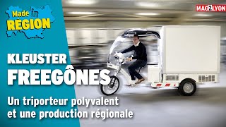 Le triporteur Freegônes par Kleuster polyvalent et produit en région [upl. by Anialem]