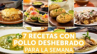 7 recetas con pollo deshebrado para la semana  Kiwilimón [upl. by Elocen315]