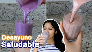 ▶️Batidos SALUDABLES para desayunar 🍓 EN 5 MINUTOS Receta facil [upl. by Ahsaetan817]