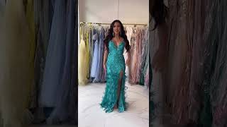 💙💙💙💙💙The Ultimate Prom Dress Jovani 08340 Turquoise High Slit Low Back💙💙💙💙💙 [upl. by Holmann]