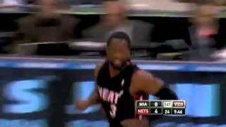 Dwyane Wade AlleyOop to LeBron James for the TwoHanded Dunk against the Nets April 3 2011 [upl. by Aivad]