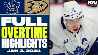 Toronto Maple Leafs at Anaheim Ducks  FULL Overtime Highlights  January 3 2024 [upl. by Allison]