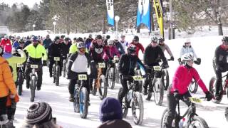 2014 Fat Bike Birkie 20k start Cable Wisconsin [upl. by Adeys]