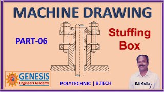 How to draw Stuffing Box Mechanical Engineering [upl. by Olegnaid]