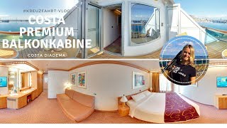 Costa Diadema Balkonkabine Premium Rundgang  KreuzfahrtVlog  RoomTour [upl. by Ahsakat]