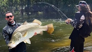 INSANE FLOODWATER BARRAMUNDI FISHING [upl. by Aekal]