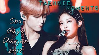 Jennieblackpinkand TaehyungbtsSbs Gayo Daejun 2018Taennie moments [upl. by Warton]