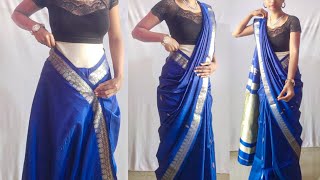 Retro Mermaid Style Saree Draping  How to Drape Silk Saree Modern Style to look more Stylish [upl. by Platon]