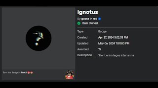 Ignotus badge in Ro63 [upl. by Hannad]