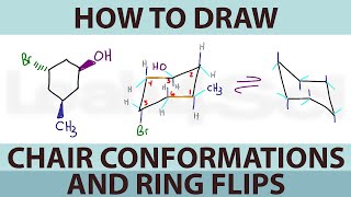 How to Draw Cyclohexane Chair Conformations and Ring Flips [upl. by Tildy]