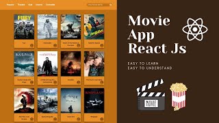 Movie App using React Js TMDB Api  Hooks in react useStateuseEffect for beginners [upl. by Aerdnahs]