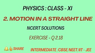 Physics  Class 11  Motion in a straight line  NCERT Solution Ex 218  Chapter  Exercise 218 [upl. by Slaohcin]