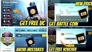 🔴 Uc Bonus Challenge Is Here  How To Get Battle Coin Free In Bgmi  How To Get Free 600 Uc In Bgmi [upl. by Nahtanoy]