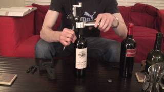 7 How to Open a Bottle of Wine with a lever style corkscrew  SuppleWinecom [upl. by Akeber]