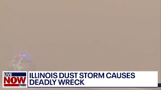 Illinois dust storm Multivehicle pile up turns deadly  LiveNOW from FOX [upl. by Kippy]