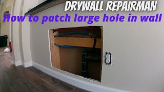 How to patch hole in wall easy drywall repair patching step by step patching process from a pro [upl. by Etka]