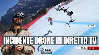 DRONE CADE IN DIRETTA TV INCIDENTE alla CdM di SCI MA COME FANNO [upl. by Nyleimaj]