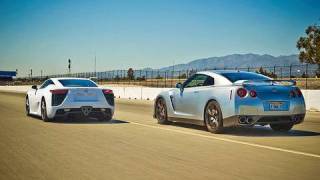 Drag Race 2012 Lexus LFA vs 2010 Nissan GTR [upl. by Nhguavoj]