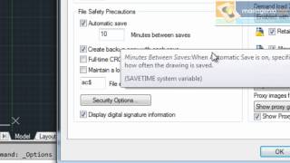 Configurar Guardado automático en AutoCAD [upl. by Ahsemaj]