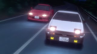 Initial D Battle Stage Takumi VS Shingo with the original EUROBEAT [upl. by Enirak642]