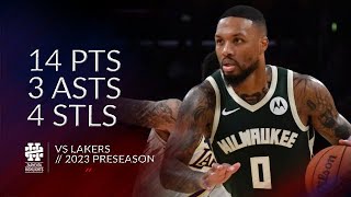 Damian Lillard 14 pts 3 asts 4 stls vs Lakers 2023 Preseason [upl. by Polito]