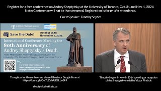 Hear Timothy Snyder speak on Ukrainian Archbishops heroism in a time of war [upl. by Cari]