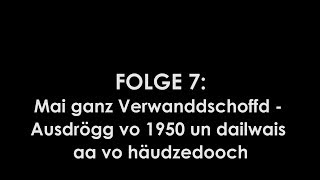 Rhöner Mundart – Folge 7 Mai ganz Verwanddschoffd  Ausdrögg vo 1950 un dailwais aa vo häudzedooch [upl. by Natfa865]