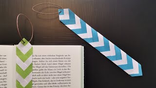 Lesezeichen selber basteln aus Papierstreifen  DIY Lesezeichen aus Papier  How to make a Bookmark [upl. by Etz594]