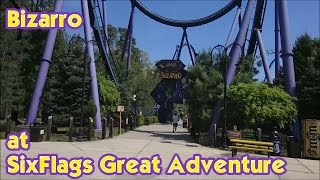 Bizarro  Full Ride Experience  Worlds First Floorless Coaster  SFGadv [upl. by Attiuqaj]