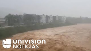 Inundaciones y deslizamientos primeras imágenes de los desastres del huracán Fiona en Puerto Rico [upl. by Znarf]