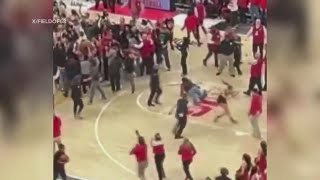 Ohio State fan accidentally knocks down Iowas Caitlin Clark [upl. by Ebeohp]