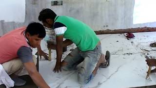 Tiles Installation Process building fix full details living room फ्लोरिंग में बड़ी टाइल्स कैसे बिठाए [upl. by Valdes236]