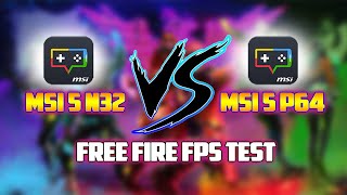 MSI 5 Nougat 32 Bit VS MSI 5 Pie 64 Bit  Free Fire FPS Test [upl. by Ardnaxela]