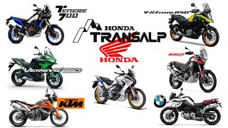 COMPARATIVA MOTOS TRAIL HONDA TRANSALP 2023 VSTROM  TUAREG TENERE  VERSYS  KTM 890  F750 GS [upl. by Pooley]