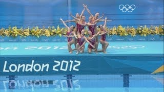 Synchronized Swimming Teams Technical Routine  London 2012 Olympics [upl. by Ayahc]