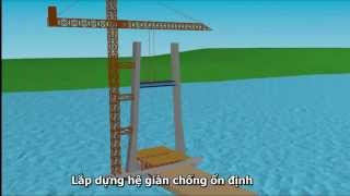 Build cable stayed bridge Cao Lanh  4H [upl. by Bremer]