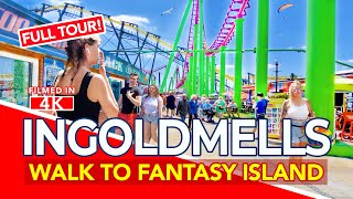 INGOLDMELLS  Walk from Ingoldmells Beach to Fantasy Island near Skegness England  4K Walk [upl. by Anirroc512]