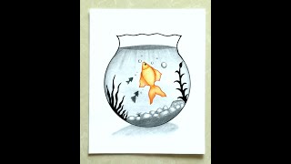 How To Draw a Fish TankFish in Aquarium Pencil Shading Pencil Drawing and Shading for Beginners [upl. by Noir]