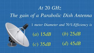 Find Gain For Parabolic Dish Antenna  Solved Problems [upl. by Romney]