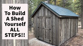 How To Build A Shed By Yourself All STEPS 10x16 diy [upl. by Damarra]