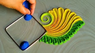 Very easy small and quick rangoli design by easy rangoli classes [upl. by Yar]