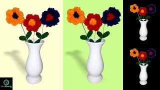 How to create wool flower crafts  Diy crafts  Wool cratfs  Taniscreativity [upl. by Altheta]